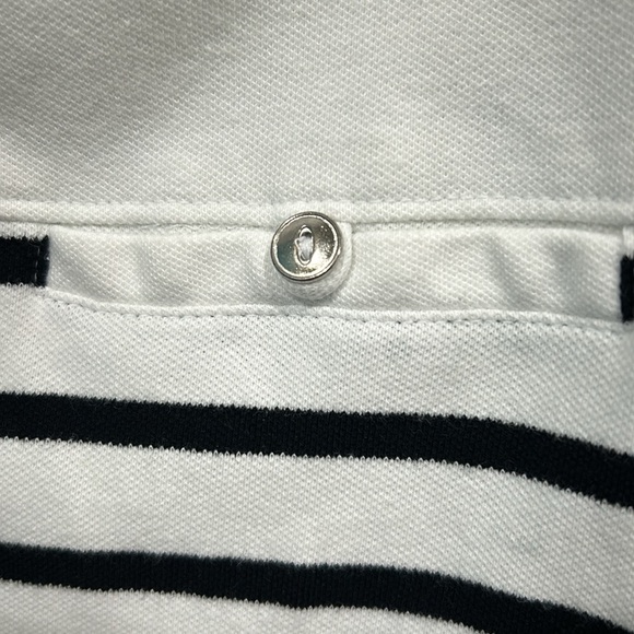 Croft and Barrow White with Black Stripes 3 Quarter Sleeve Size XL - Picture 3 of 8